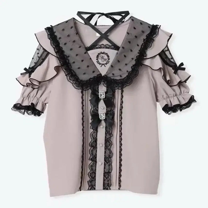 [BUNJANG] Noemie Sailor Off-Shoulder Blouse - Pink/Black / 노에미 세일러 오프숄더 블라우스 핑크 검핑 noemie 지뢰계 양산형