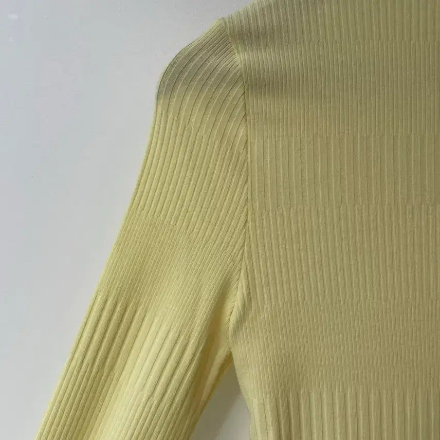 [BUNJANG] Ami De Yellow Ribbed Long Sleeve T-shirt / 아미디 옐로우 골지 긴팔 티셔츠