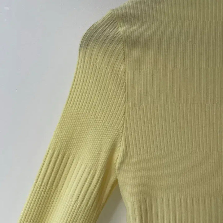 [BUNJANG] Ami De Yellow Ribbed Long Sleeve T-shirt / 아미디 옐로우 골지 긴팔 티셔츠