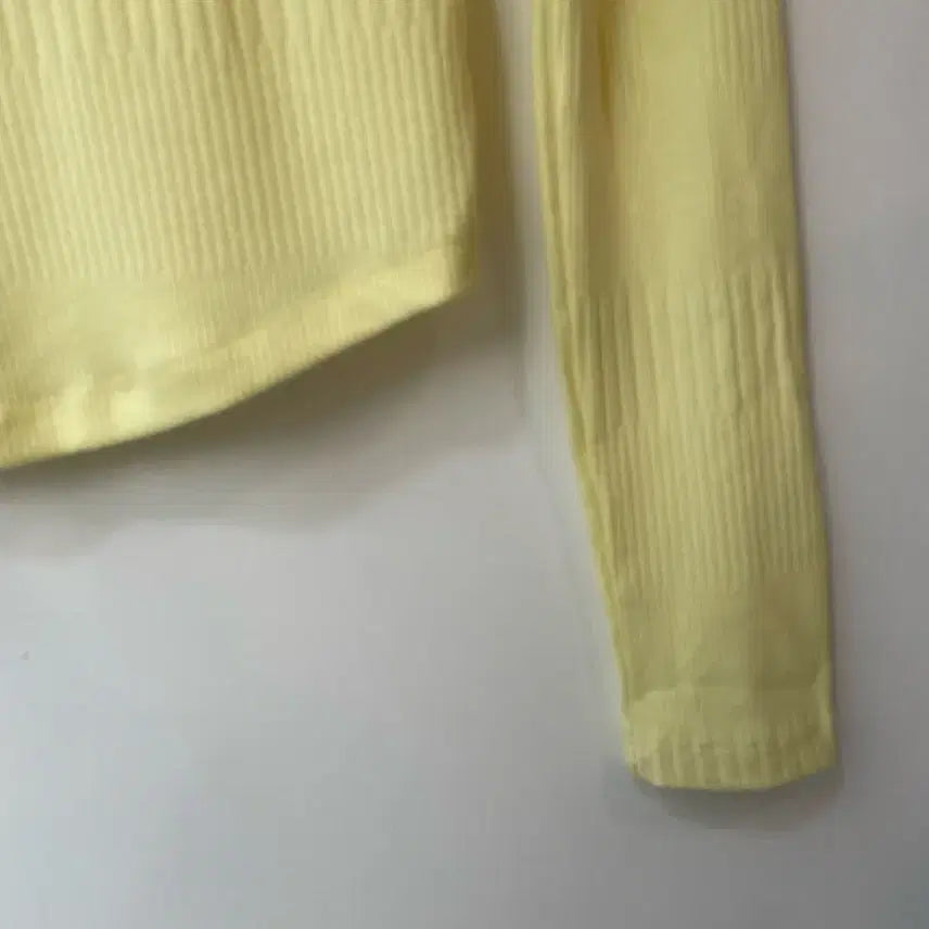 [BUNJANG] Ami De Yellow Ribbed Long Sleeve T-shirt / 아미디 옐로우 골지 긴팔 티셔츠
