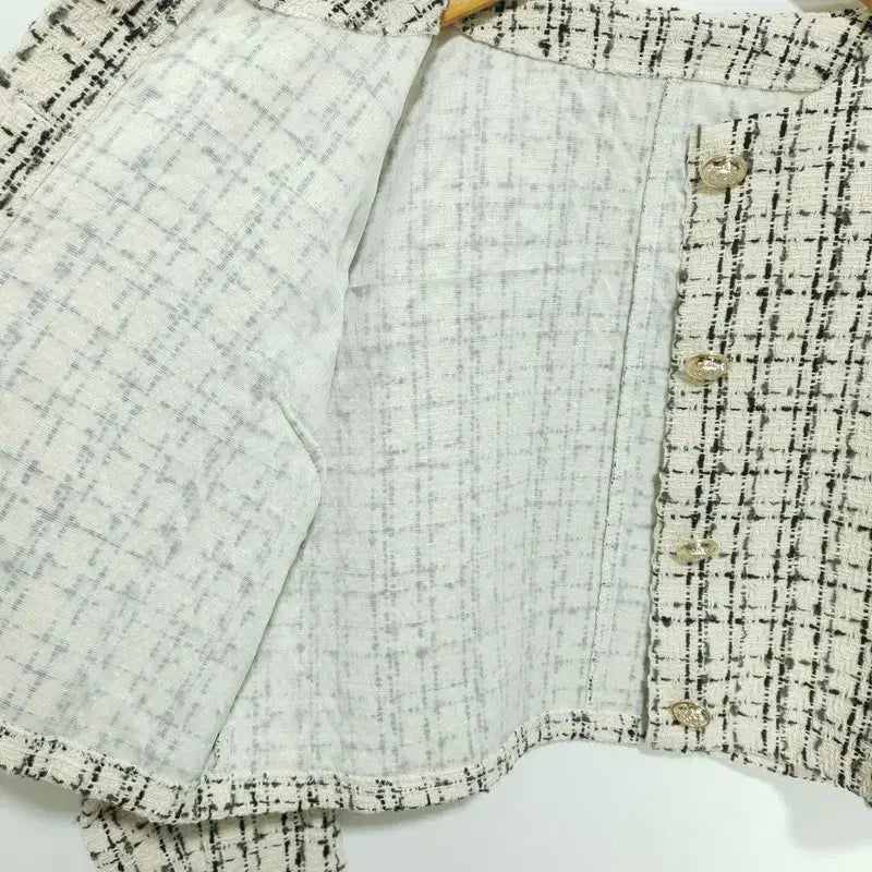 [BUNJANG] Tweed Two-Piece Set XS / 금장 트위드 자켓 &amp; 스커트 투피스 XS_M2044