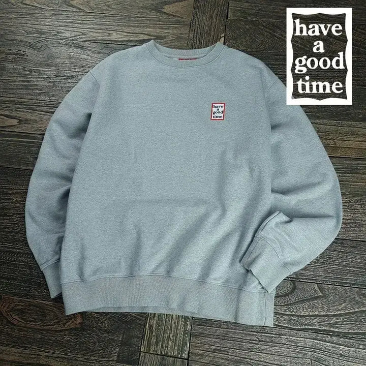 [BUNJANG] Have a Good Time Logo Printed Sweatshirt Gray XL / 해브어굿타임 로고 프린팅 맨투맨 그레이 M20044
