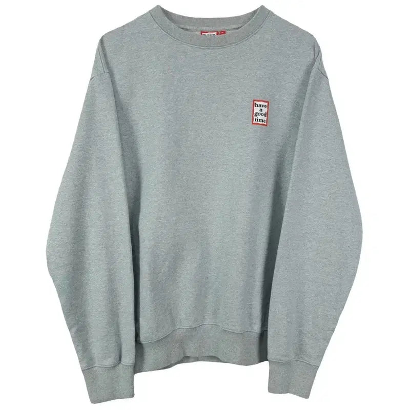 [BUNJANG] Have a Good Time Logo Printed Sweatshirt Gray XL / 해브어굿타임 로고 프린팅 맨투맨 그레이 M20044