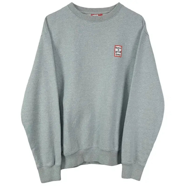 [BUNJANG] Have a Good Time Logo Printed Sweatshirt Gray XL / 해브어굿타임 로고 프린팅 맨투맨 그레이 M20044
