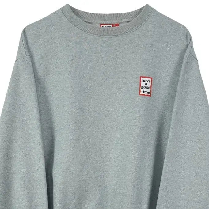 [BUNJANG] Have a Good Time Logo Printed Sweatshirt Gray XL / 해브어굿타임 로고 프린팅 맨투맨 그레이 M20044