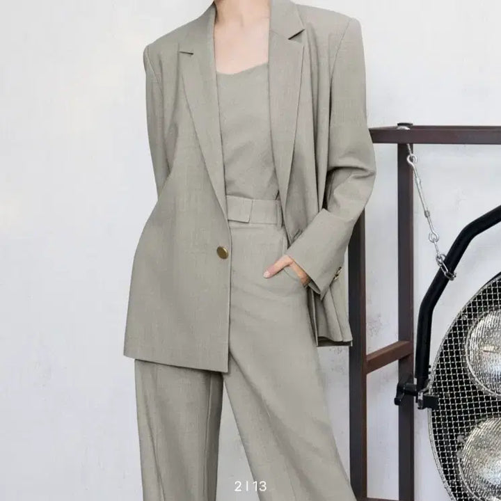 [SOLD OUT] 미 테일러드 3피스 셋업 싱글 자켓 ((차콜))66