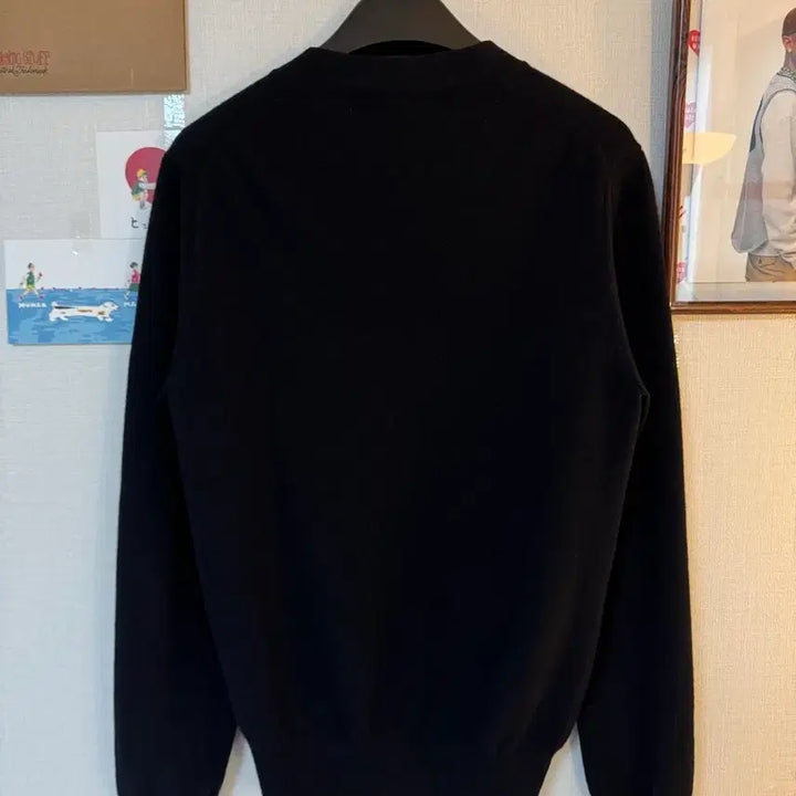 [SOLD OUT] [S]꼼데가르송 플레이 화이트와펜 가디건 블랙