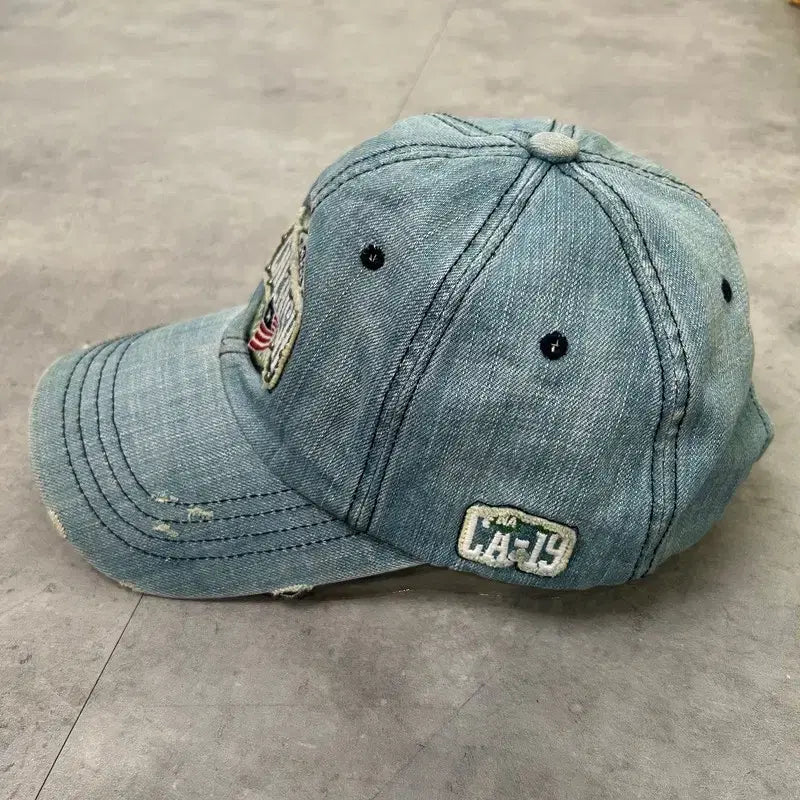 [SOLD OUT] 58cm 인터크루 Y2K 빈티지 워싱 데님 볼캡 모자