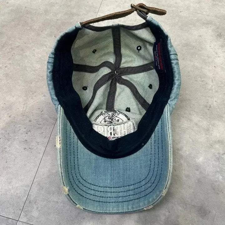 [SOLD OUT] 58cm 인터크루 Y2K 빈티지 워싱 데님 볼캡 모자