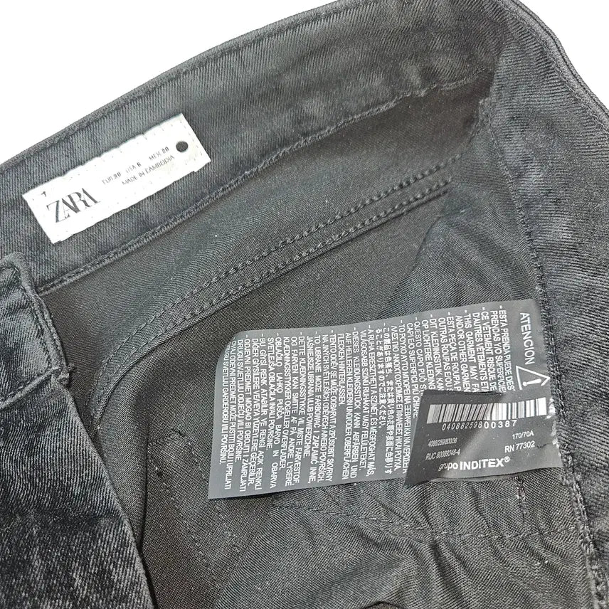 [BUNJANG] ZARA Homme Washed Suede Black Denim Shorts 28 / 자라 ZARA 옴므 워싱 스웨이드 흑청 진 숏팬츠 하프 데님 28