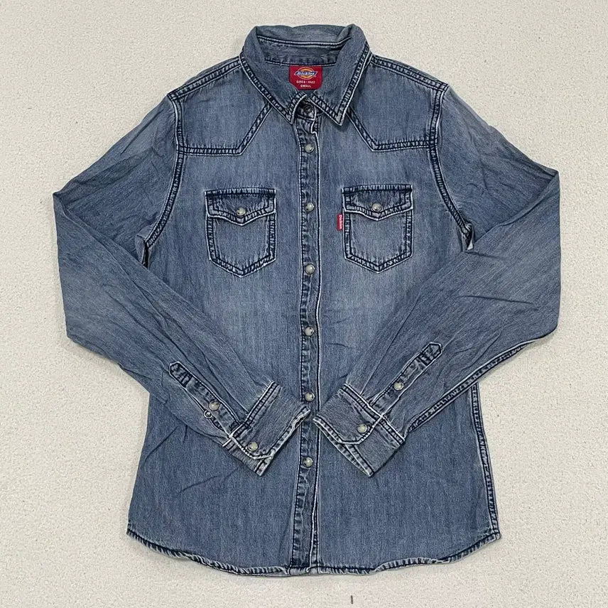 [BUNJANG] Dickies Denim Western Long Sleeve Shirt / S 디키즈 포켓 데님 워싱 웨스턴 긴팔 셔츠 0417-2