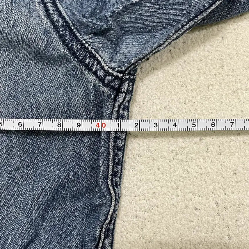 [BUNJANG] Dickies Denim Western Long Sleeve Shirt / S 디키즈 포켓 데님 워싱 웨스턴 긴팔 셔츠 0417-2