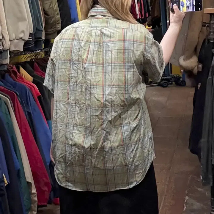 [BUNJANG] Polo Ralph Lauren Checkered Short Sleeve Shirt - Green / [HI] 폴로 랄프로렌 반팔셔츠 체크 그린