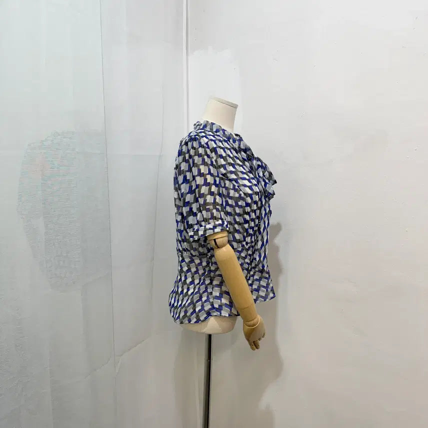 [BUNJANG] Vintage Chiffon Crop Blouse / 빈티지 쉬폰 반팔블라우스 크롭블라우스 2414