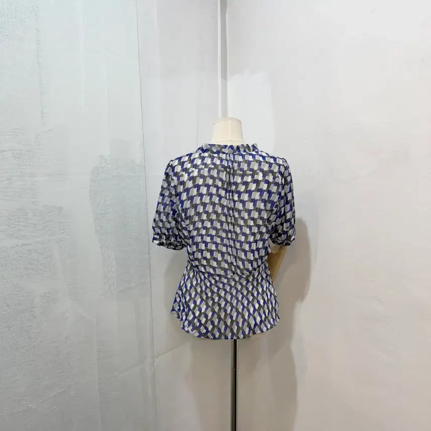 [BUNJANG] Vintage Chiffon Crop Blouse / 빈티지 쉬폰 반팔블라우스 크롭블라우스 2414
