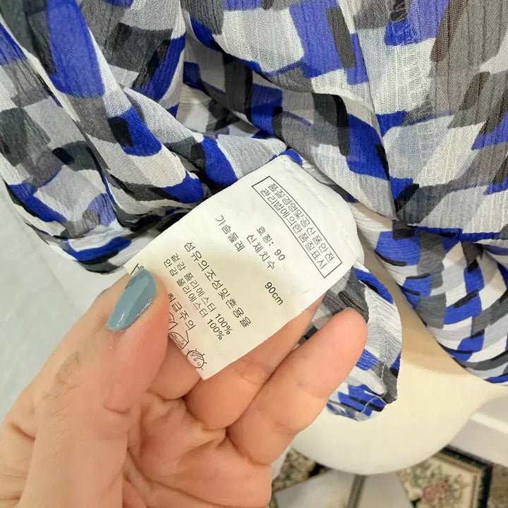 [BUNJANG] Vintage Chiffon Crop Blouse / 빈티지 쉬폰 반팔블라우스 크롭블라우스 2414