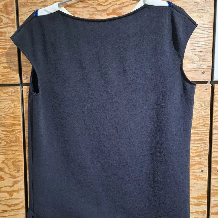 [BUNJANG] Maje Navy Color Block Short Sleeve Blouse / 마쥬 네이비 배색 반팔 블라우스2