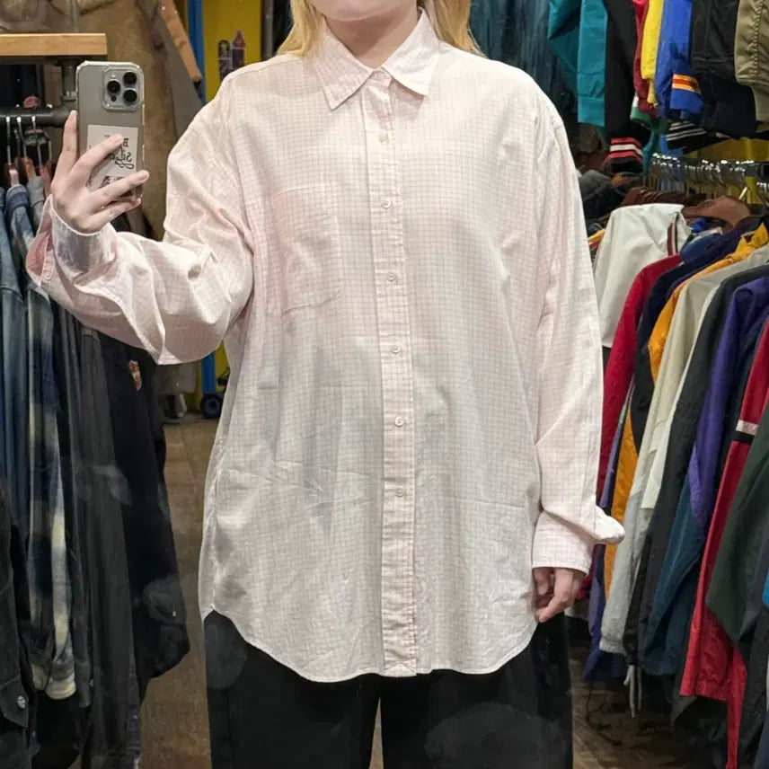 [BUNJANG] Polo Ralph Lauren Checkered Long Sleeve Shirt / [HI] 폴로 랄프로렌 긴팔셔츠 체크핑크