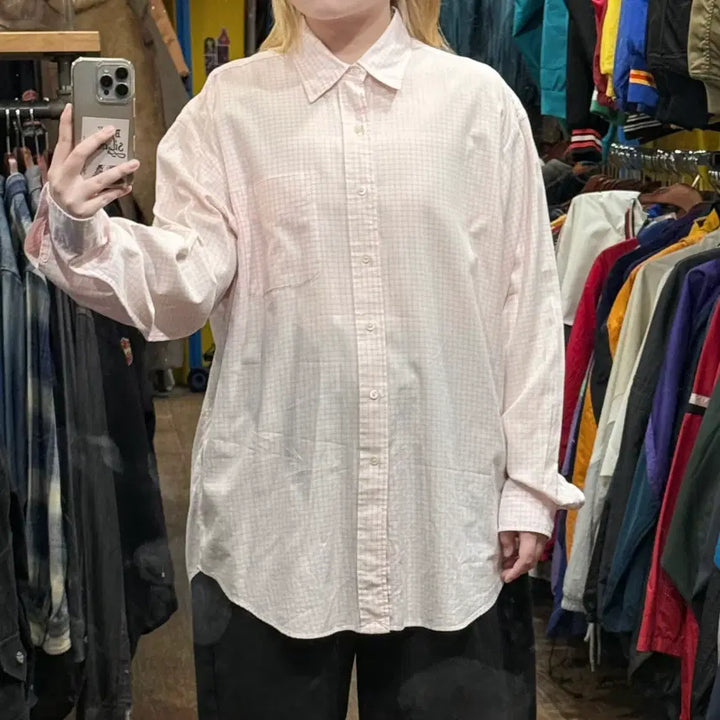 [BUNJANG] Polo Ralph Lauren Checkered Long Sleeve Shirt / [HI] 폴로 랄프로렌 긴팔셔츠 체크핑크