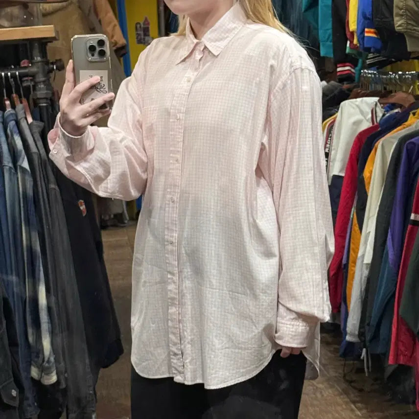 [BUNJANG] Polo Ralph Lauren Checkered Long Sleeve Shirt / [HI] 폴로 랄프로렌 긴팔셔츠 체크핑크