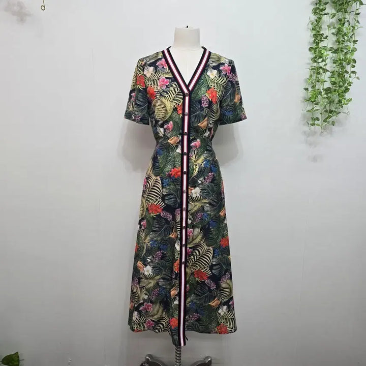 [BUNJANG] Maje Floral Pattern Long Dress / 마쥬  플라워 패턴 롱 원피스