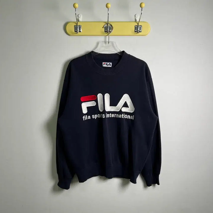 [BUNJANG] FILA Navy Logo Sweatshirt / FILA 휠라 네이비 로고 맨투맨 M