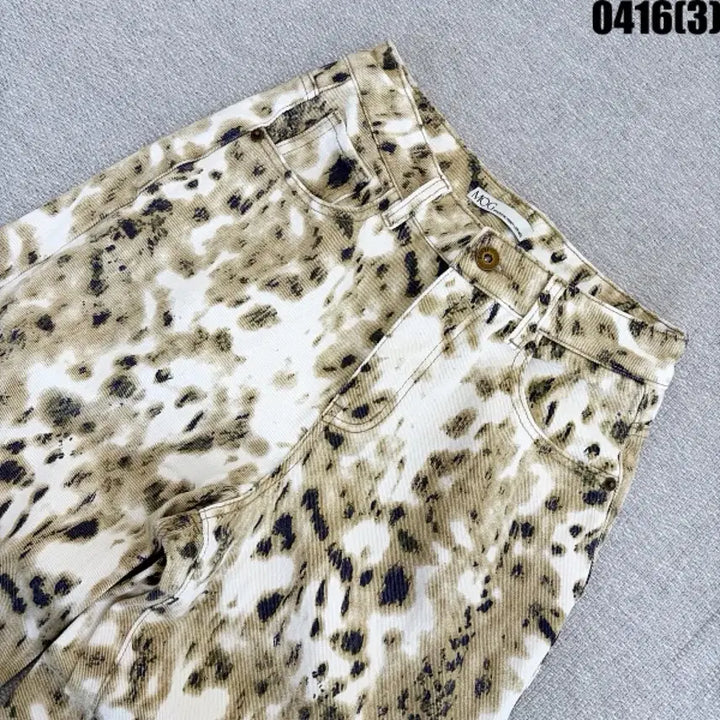 [BUNJANG] MOG Leopard Pattern Wide Denim Pants / MOG 레오파드 패턴 와이드 데님 팬츠 0416(3)