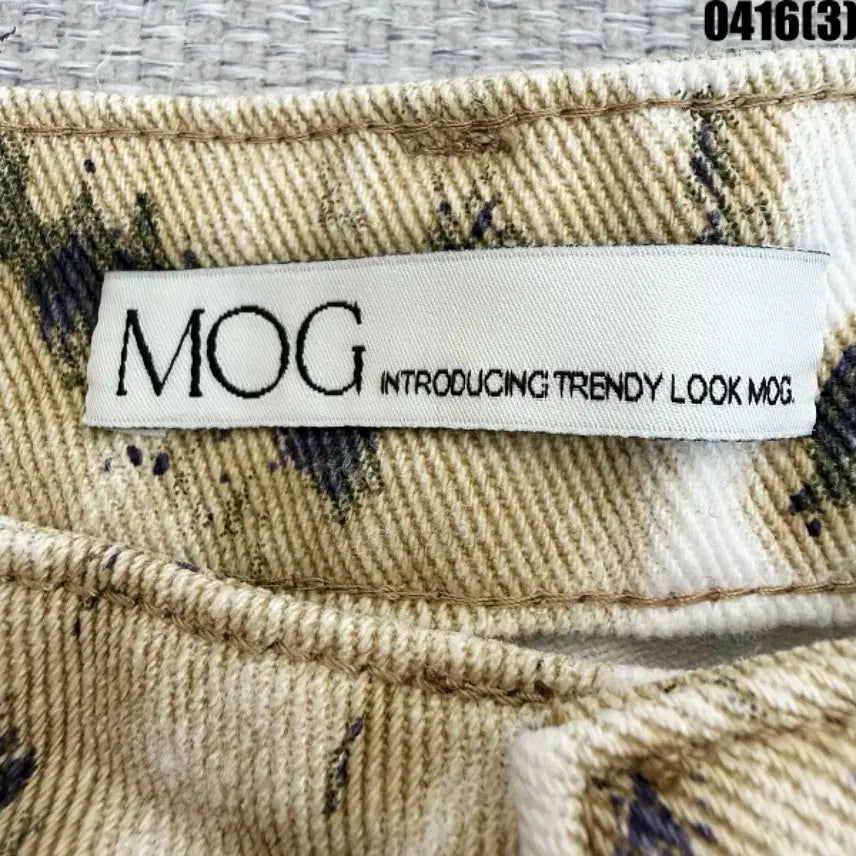 [BUNJANG] MOG Leopard Pattern Wide Denim Pants / MOG 레오파드 패턴 와이드 데님 팬츠 0416(3)