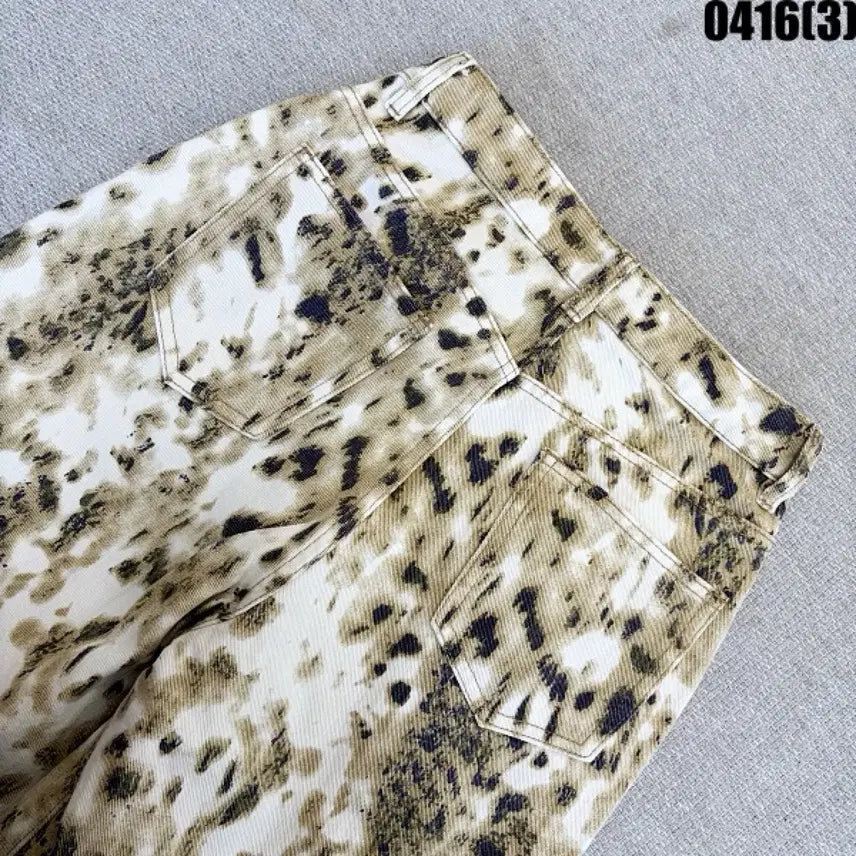 [BUNJANG] MOG Leopard Pattern Wide Denim Pants / MOG 레오파드 패턴 와이드 데님 팬츠 0416(3)