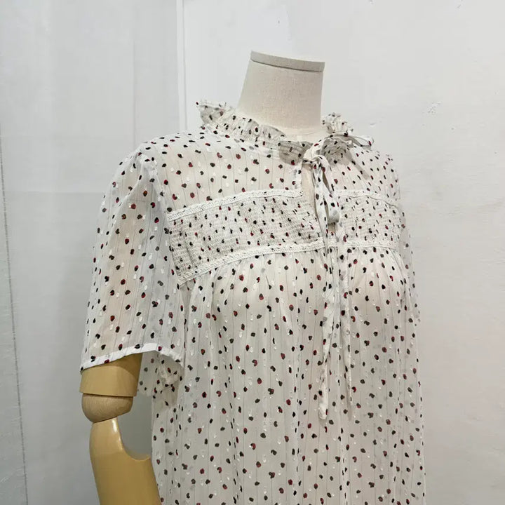[BUNJANG] Compagna Dot Pattern Chiffon Blouse / 꼼파냐 쉬폰블라우스 땡땡이 도트 빈티지블라우스 2446