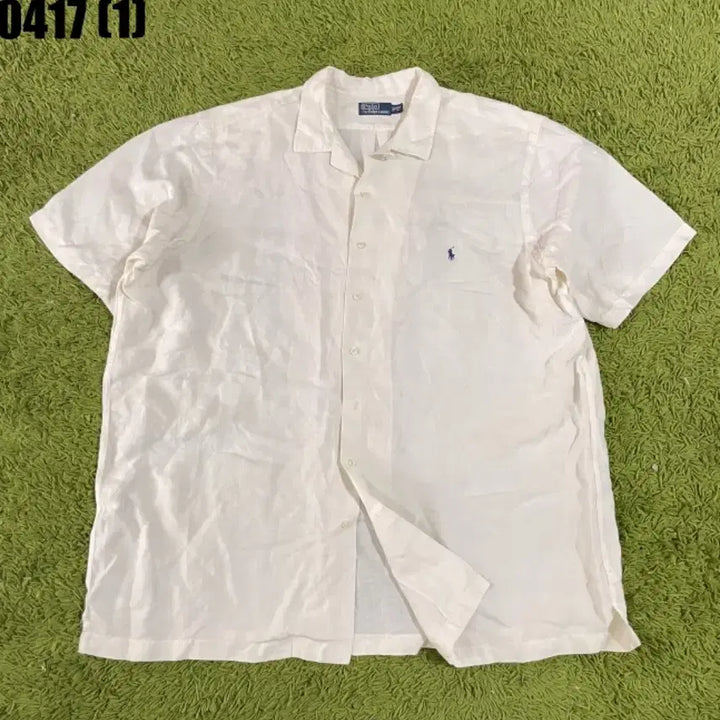 [SOLD OUT] 폴로 랄프로렌 반팔 린넨 셔츠 화이트 XL