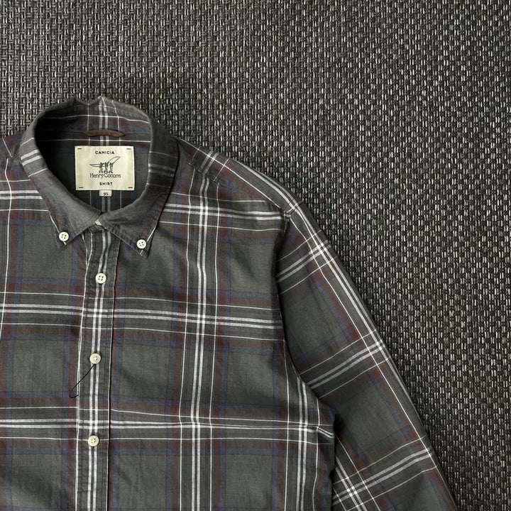 [BUNJANG] Henry Cotton Deep Green Check Shirt (Size 95) / 헨리코튼 딥그린 체크셔츠 95