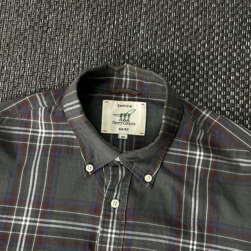 [BUNJANG] Henry Cotton Deep Green Check Shirt (Size 95) / 헨리코튼 딥그린 체크셔츠 95