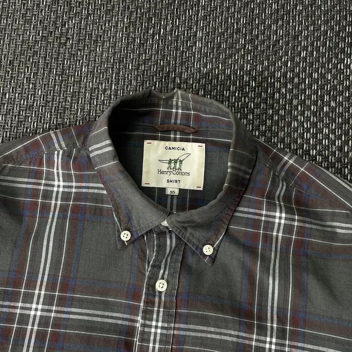 [BUNJANG] Henry Cotton Deep Green Check Shirt (Size 95) / 헨리코튼 딥그린 체크셔츠 95