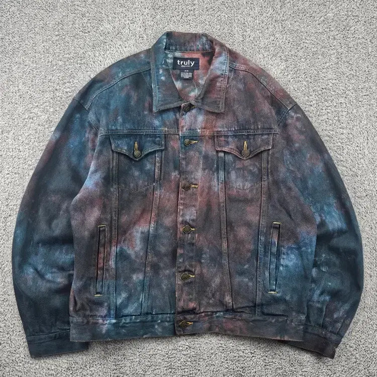 [BUNJANG] TRULY Denim Trucker Jacket Dying Custom (M) / TRULY 데님 트러커 자켓 다잉커스텀 ( M ) / 11880