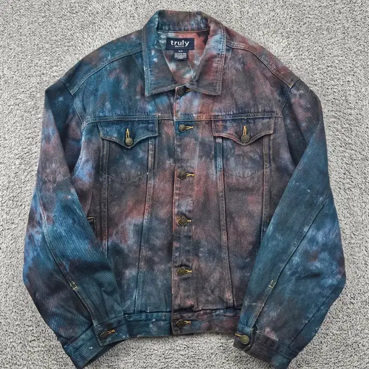 [BUNJANG] TRULY Denim Trucker Jacket Dying Custom (M) / TRULY 데님 트러커 자켓 다잉커스텀 ( M ) / 11880