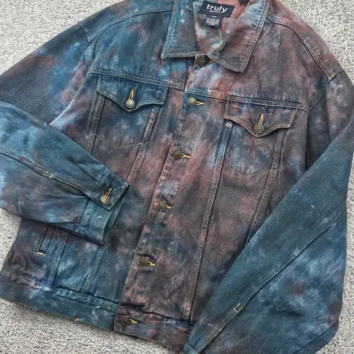 [BUNJANG] TRULY Denim Trucker Jacket Dying Custom (M) / TRULY 데님 트러커 자켓 다잉커스텀 ( M ) / 11880