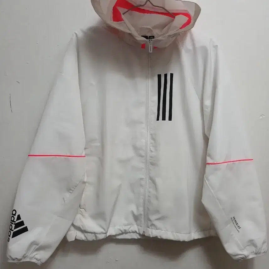 [SOLD OUT] 아디다스 여성 삼선 화이트 바람막이 자켓 사이즈 S 100