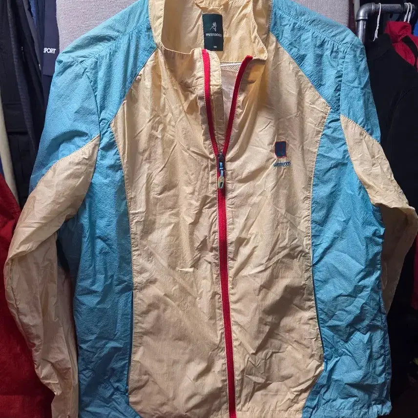 [BUNJANG] Westwood Windbreaker Jacket (Blue/Beige) / 웨스트우드 바람막이 자켓 블루/베이지