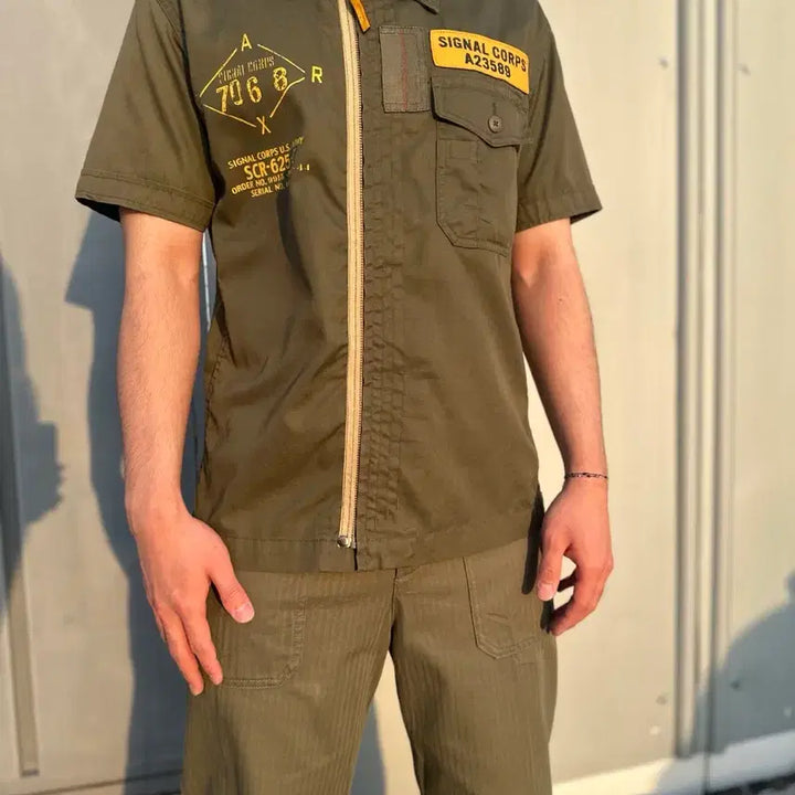 [BUNJANG] Avirex U.S. Flight Short Sleeve Shirt / Avirex U.S 플라이트 반팔 셔츠
