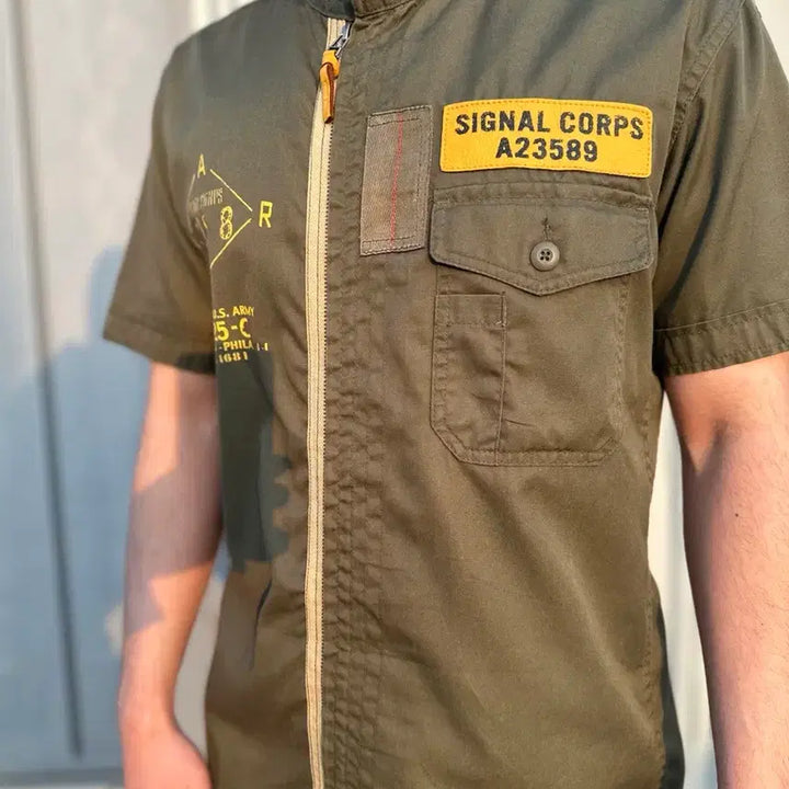 [BUNJANG] Avirex U.S. Flight Short Sleeve Shirt / Avirex U.S 플라이트 반팔 셔츠