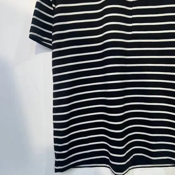 [SOLD OUT] 100 시스템 스트라이프 반팔 티셔츠 블랙
