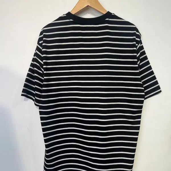 [SOLD OUT] 100 시스템 스트라이프 반팔 티셔츠 블랙