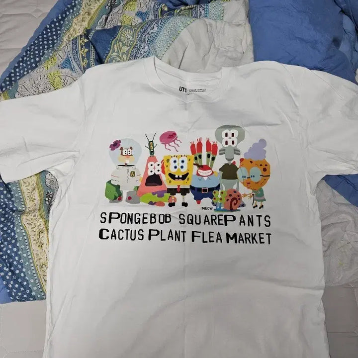 [BUNJANG] Uniqlo CPFM SpongeBob T-shirts (2) Bundle / 유니클로 CPFM 스폰지밥 반팔티셔츠 2종 일괄