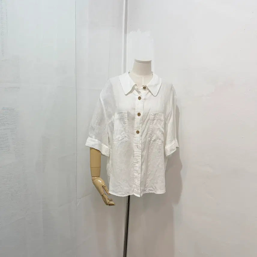 [BUNJANG] Studio Lux Linen Blouse / 스튜디오럭스 린넨 5부블라우스 린넨셔츠 리넨 3233