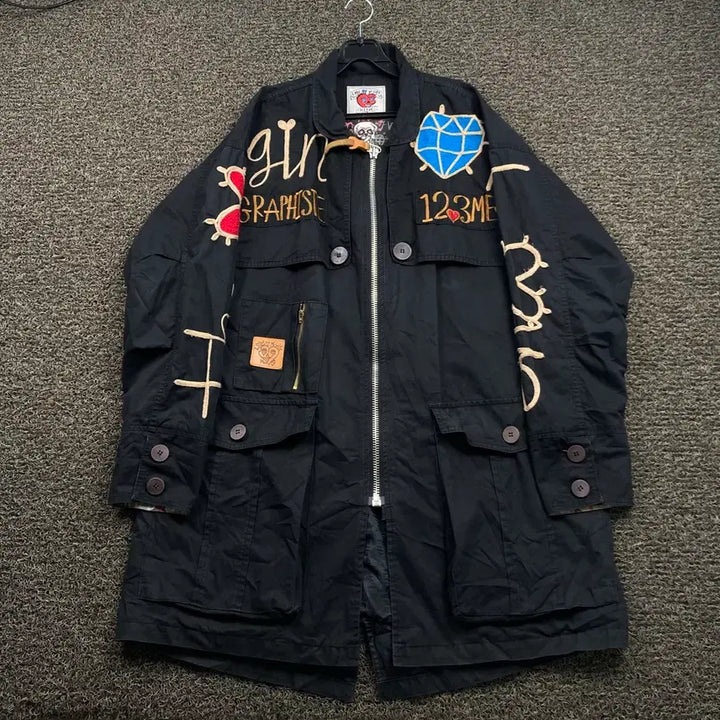 [BUNJANG] Graphist Man.G Graphic Point Long Field Jacket / 그라피스트 만지 그래픽 포인트 롱 야상 자켓