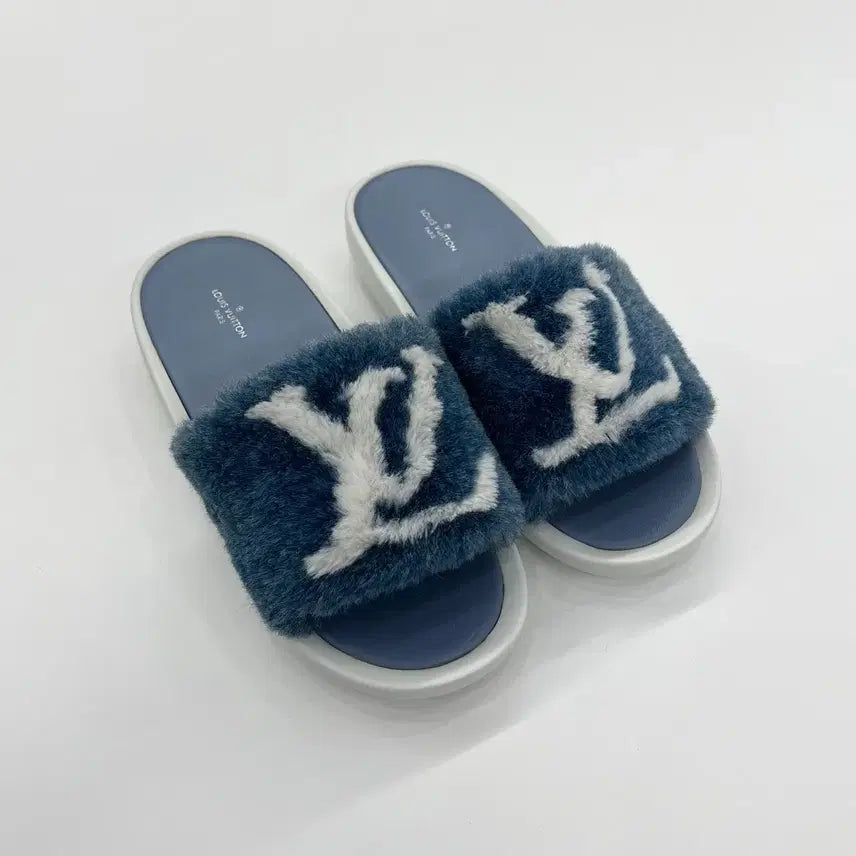 [BUNJANG] Louis Vuitton Sunbath Shearling Slippers / { 38 } 루이비통 썬베스 시어링 슬리퍼