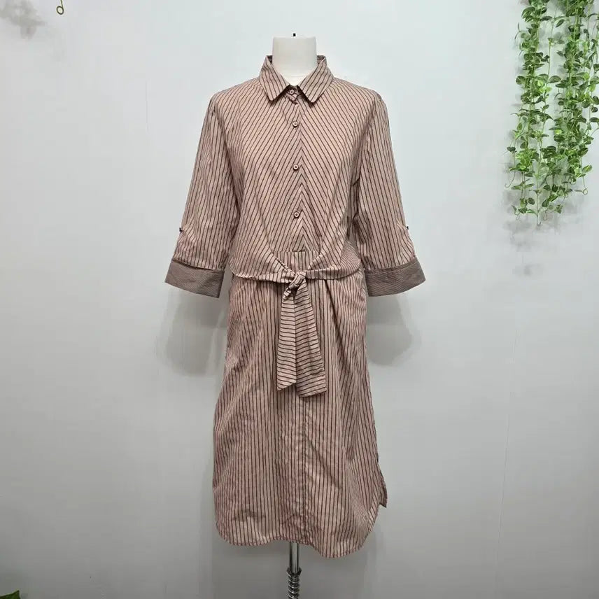 [BUNJANG] Zigot Striped Shirt Dress / 지고트 스트라이프 셔츠 원피스 7부