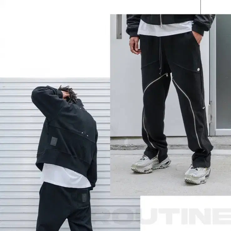 [SOLD OUT] [L] 로어링가드 오블리크 지퍼 헤비 웨이트 팬츠 블랙