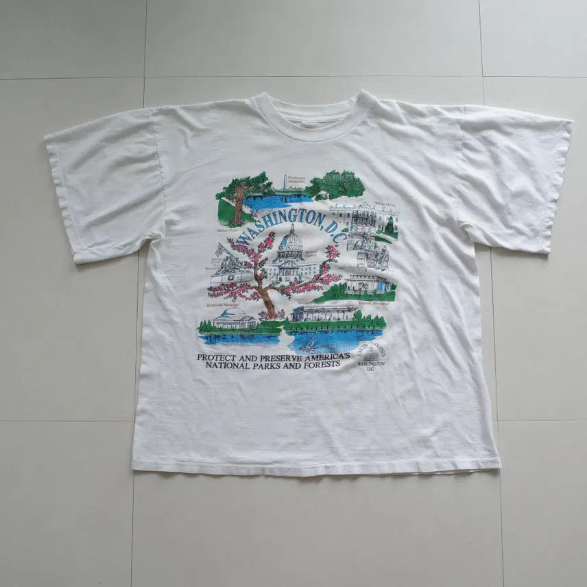 [SOLD OUT] 90s 빈티지 수소봉제 워싱턴 D.C. 티셔츠 MADE IN USA